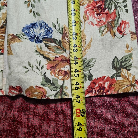 VTG 90s Talbots Floral Linen Blend Dress 14P Midi Button Up Prairie Cottagecore - Picture 12 of 12